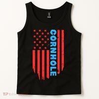Cornhole Us Flag Tank Top thumb 2