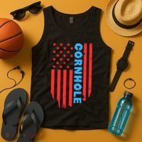 Cornhole Us Flag Tank Top thumb 4