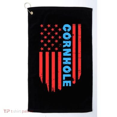 Cornhole Us Flag Golf Towel