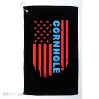 Cornhole Us Flag Golf Towel thumb 0
