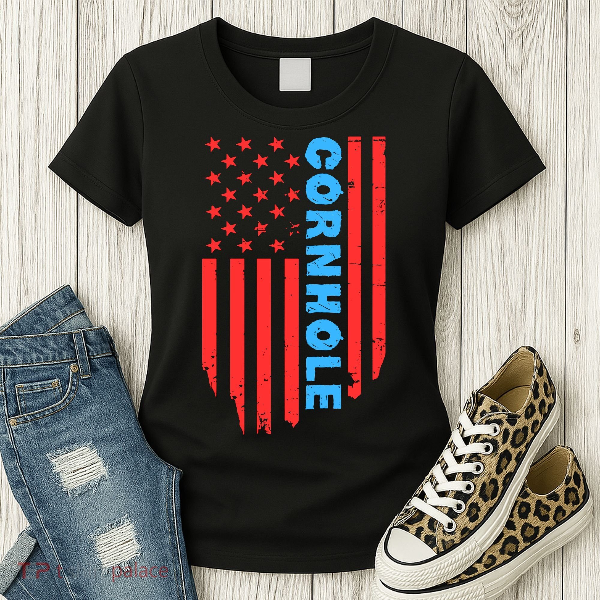 Cornhole Us Flag Women's T-Shirt