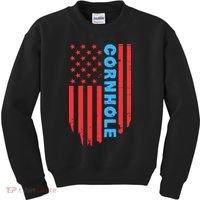 Cornhole Us Flag Kids Sweatshirt thumb 0