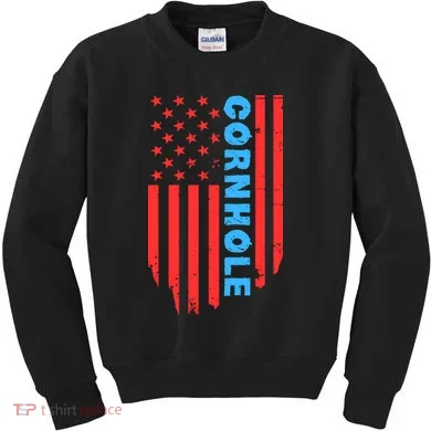 Cornhole Us Flag Kids Sweatshirt