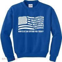 Christian Unvaccinated ... How Else Can I Offend You Today Kids Sweatshirt thumb 0