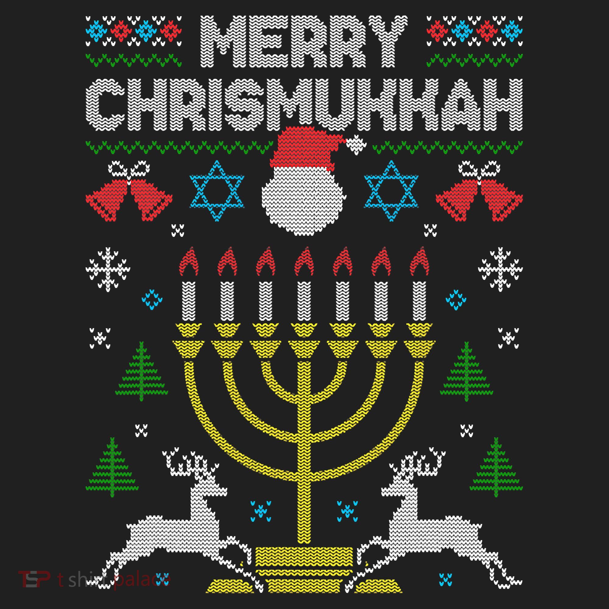 Christmas Ugly Hanukkah Sweater menorah Merry Chrismukkah Women's Sweatshirt