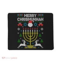 Christmas Ugly Hanukkah Sweater menorah Merry Chrismukkah Mousepad thumb 0