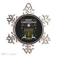 Christmas Ugly Hanukkah Sweater menorah Merry Chrismukkah Ornament thumb 0