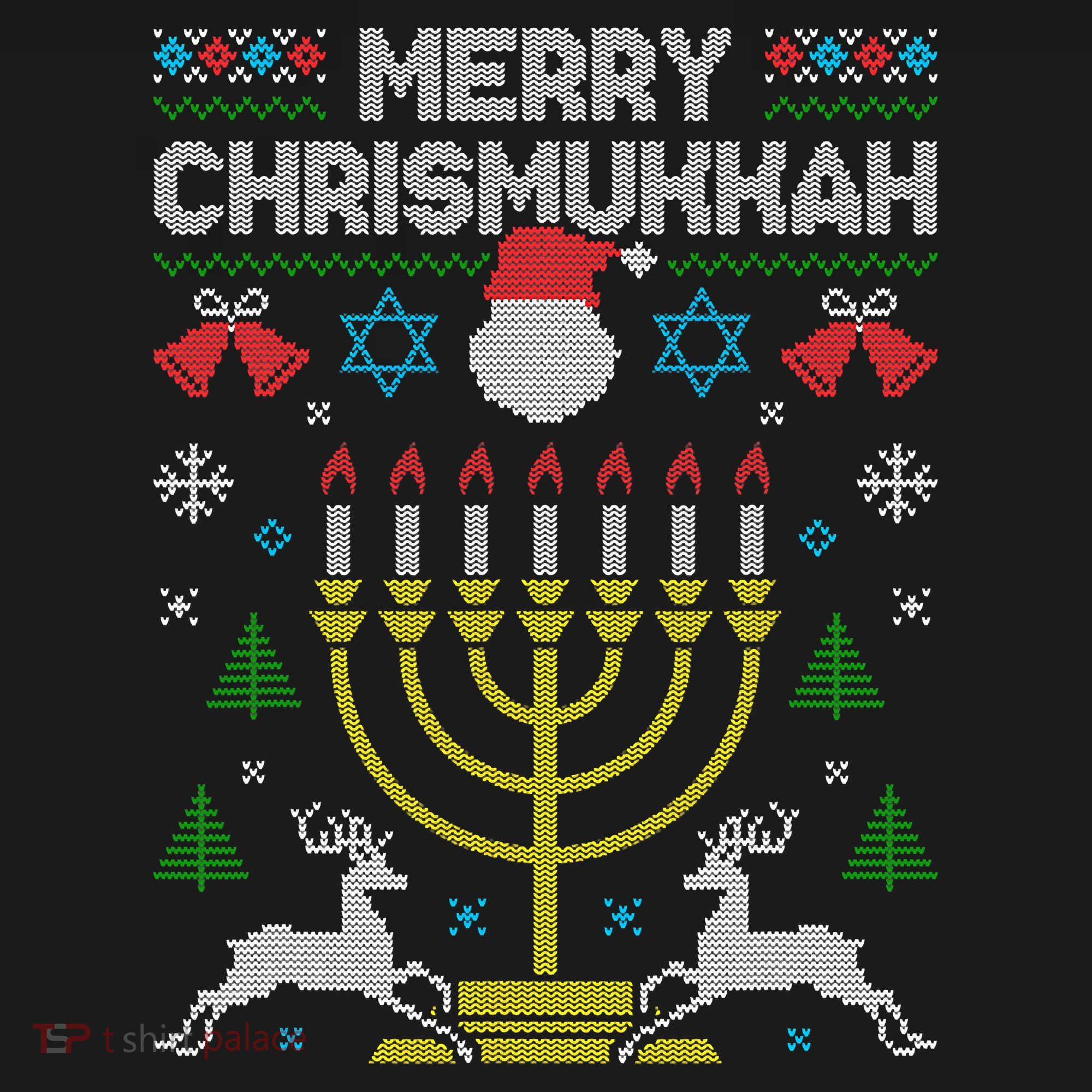 Christmas Ugly Hanukkah Sweater menorah Merry Chrismukkah Women's Tank Top