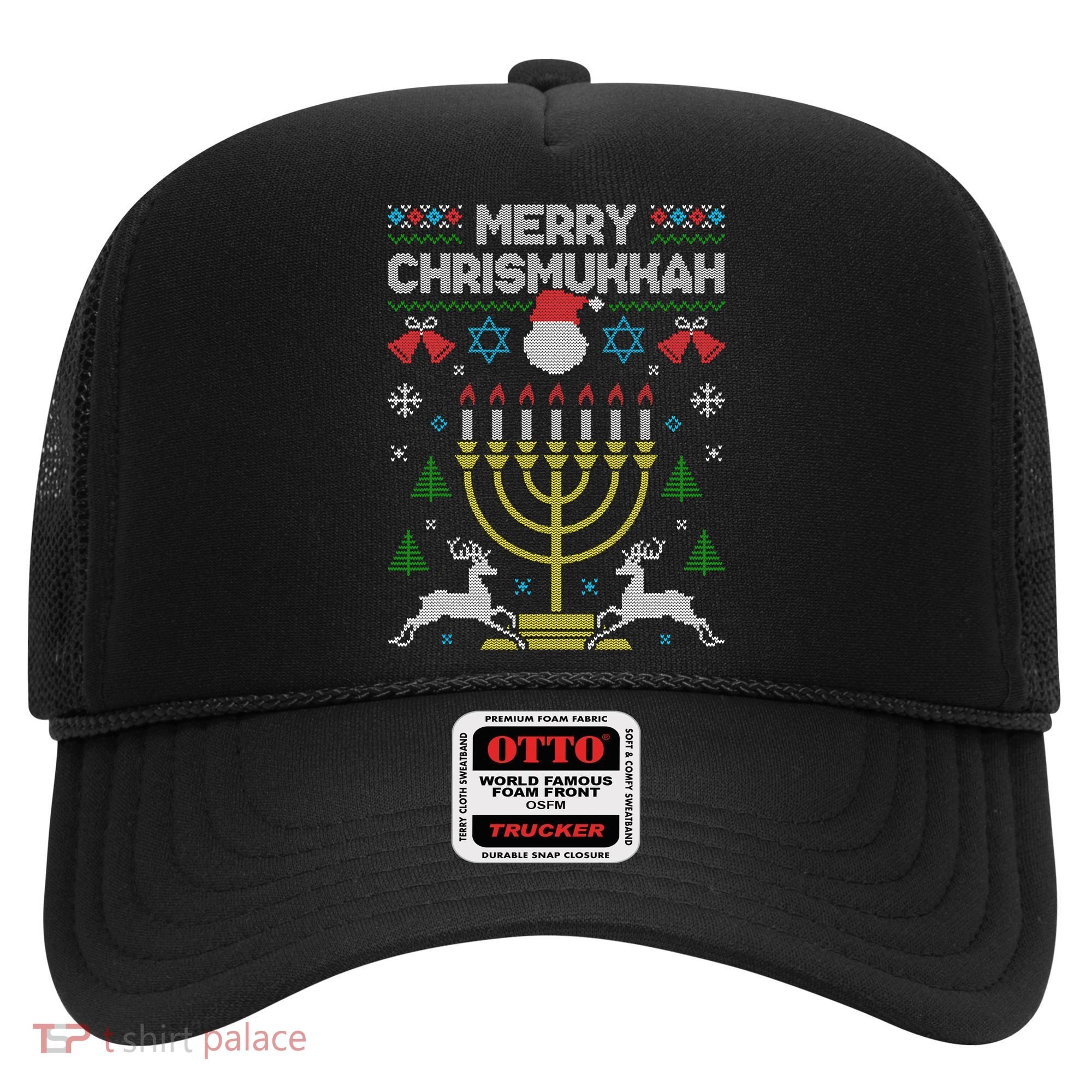 Christmas Ugly Hanukkah Sweater menorah Merry Chrismukkah Hat