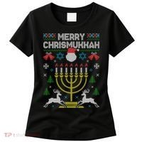 Christmas Ugly Hanukkah Sweater menorah Merry Chrismukkah Women's T-Shirt thumb 0