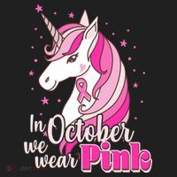 Cute Unicorn In October We Wear Pink Breast Cancer Awareness Beanie thumb 2