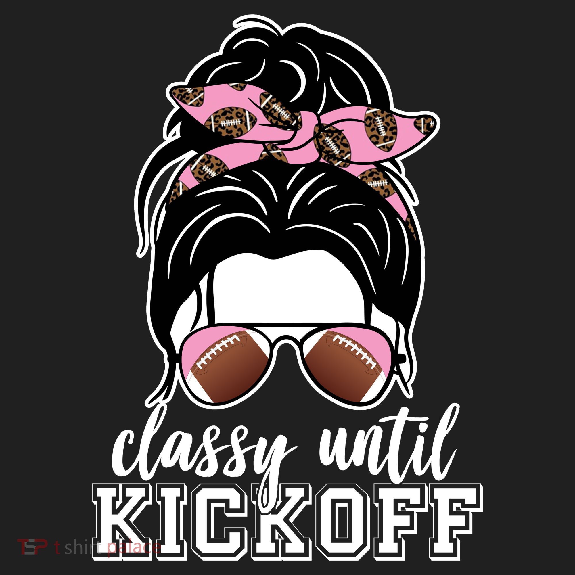 Classy Until Kickoff Football Hair Bun Women's Sweatshirt