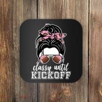 Classy Until Kickoff Football Hair Bun Coaster thumb 0