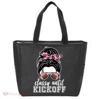 Classy Until Kickoff Football Hair Bun Tote Bag thumb 0