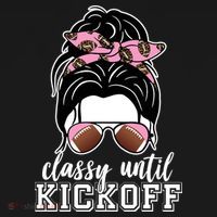Classy Until Kickoff Football Hair Bun Tote Bag thumb 4
