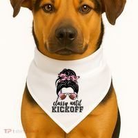 Classy Until Kickoff Football Hair Bun USA-Made Doggie Bandana thumb 1