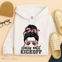 Classy Until Kickoff Football Hair Bun Hoodie thumb 4