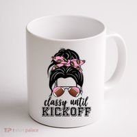 Classy Until Kickoff Football Hair Bun Coffee Mug thumb 1