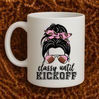 Classy Until Kickoff Football Hair Bun Coffee Mug thumb 2