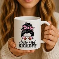 Classy Until Kickoff Football Hair Bun Coffee Mug thumb 3