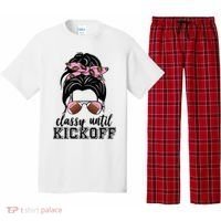 Classy Until Kickoff Football Hair Bun Pajama Set thumb 0
