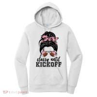 Classy Until Kickoff Football Hair Bun Women's Hoodie thumb 0