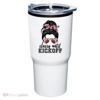 Classy Until Kickoff Football Hair Bun Tumbler thumb 0