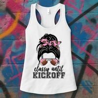 Classy Until Kickoff Football Hair Bun Women's Tank Top thumb 3