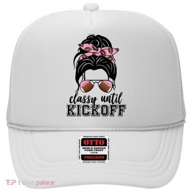 Classy Until Kickoff Football Hair Bun Hat