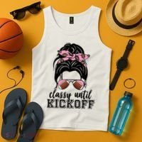 Classy Until Kickoff Football Hair Bun Tank Top thumb 4