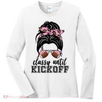 Classy Until Kickoff Football Hair Bun Women's Long Sleeve Shirt thumb 0