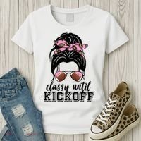 Classy Until Kickoff Football Hair Bun Women's T-Shirt thumb 3