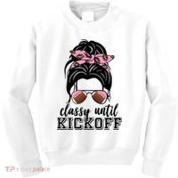 Classy Until Kickoff Football Hair Bun Kids Sweatshirt thumb 0