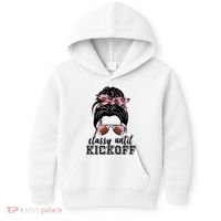 Classy Until Kickoff Football Hair Bun Kids Hoodie thumb 0