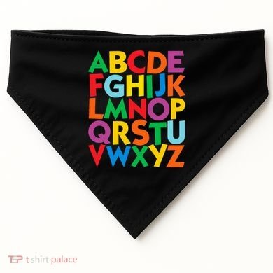 Colorful Uppercase Letters Alphabet Learn Abcs USA-Made Doggie Bandana