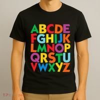 Colorful Uppercase Letters Alphabet Learn Abcs T-Shirt thumb 3