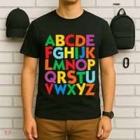 Colorful Uppercase Letters Alphabet Learn Abcs T-Shirt thumb 6