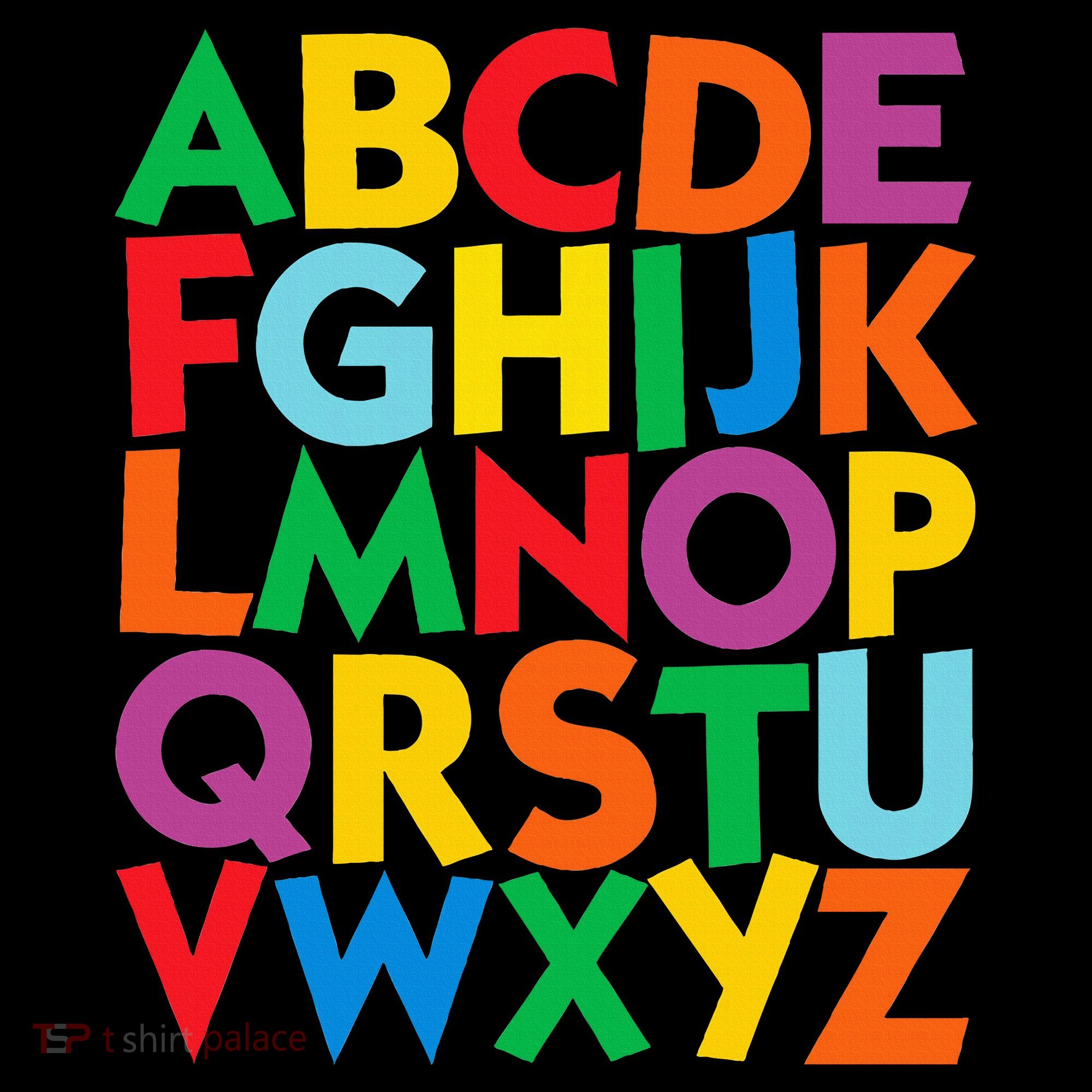 Colorful Uppercase Letters Alphabet Learn Abcs T-Shirt