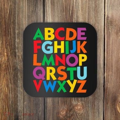 Colorful Uppercase Letters Alphabet Learn Abcs Coaster
