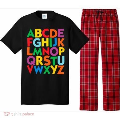 Colorful Uppercase Letters Alphabet Learn Abcs Pajama Set