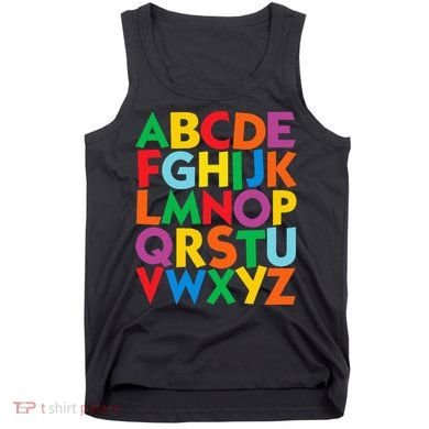 Colorful Uppercase Letters Alphabet Learn Abcs Tank Top