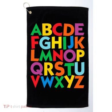 Colorful Uppercase Letters Alphabet Learn Abcs Golf Towel