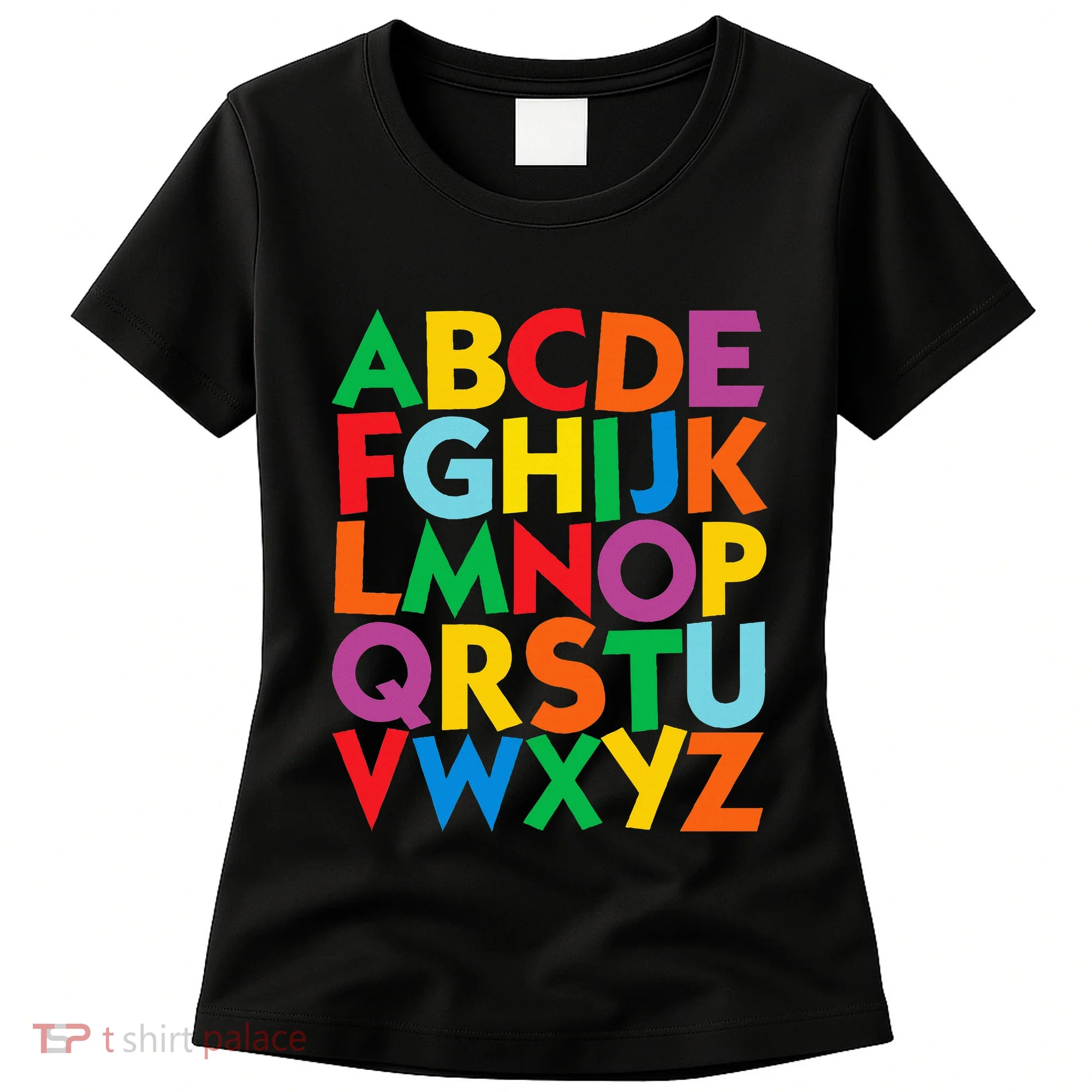Colorful Uppercase Letters Alphabet Learn Abcs Women's T-Shirt