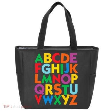 Colorful Uppercase Letters Alphabet Learn Abcs Tote Bag