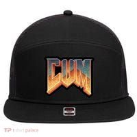 Cum Doom 7 Panel Mesh Trucker Snapback Hat thumb 0