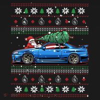 Christmas Ugly Nissan Skyline R34! Best Car Guy Gift! Classic Backpack thumb 2