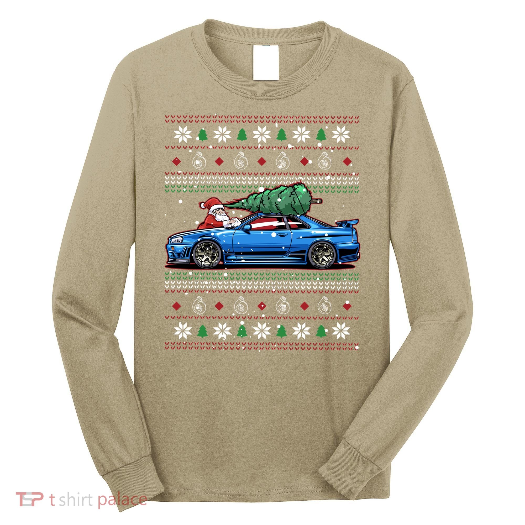Christmas Ugly Nissan Skyline R34! Best Car Guy Gift! Classic Long Sleeve Shirt