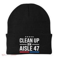 Clean Up On Aisle 47 Impeach 47 Anti Trump President 8647 Beanie thumb 0