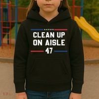 Clean Up On Aisle 47 Impeach 47 Anti Trump Kids Hoodie thumb 3