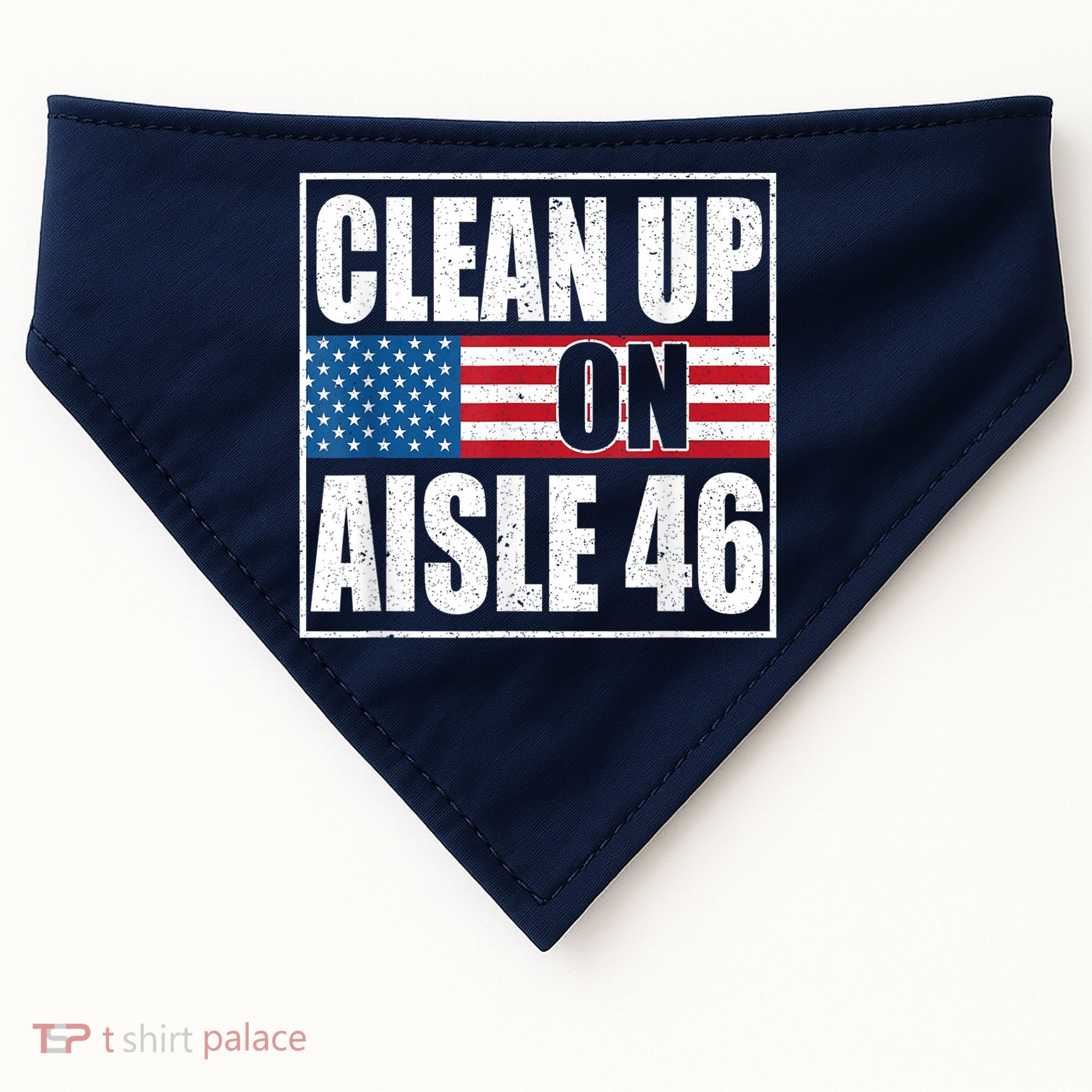 Clean Up On Aisle 46 American Flag USA-Made Doggie Bandana